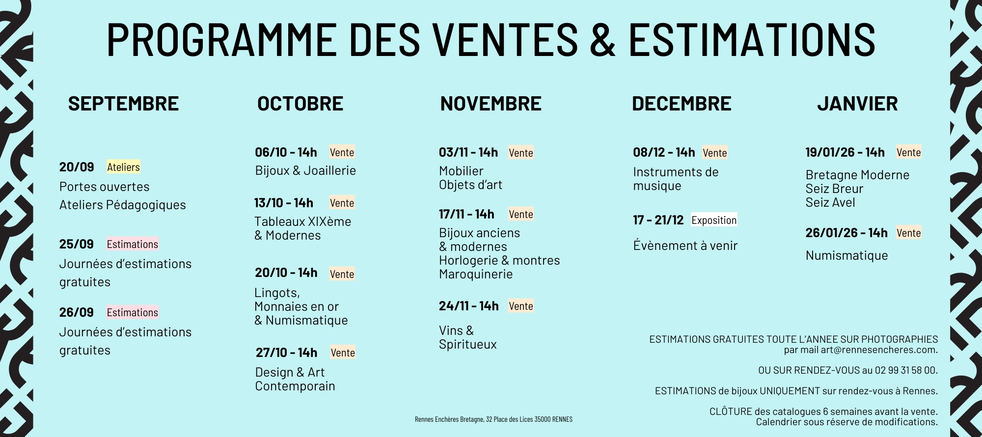 Programme des ventes